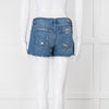 J Brand Blue Denim Raw Edges Shorts