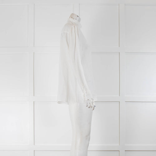 Isabel Marant White Cotton Lace Trim Shirt