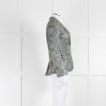 Zadig & Voltaire Pale Green Silver Textured Snake Print Blazer Jacket