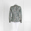Zadig & Voltaire Pale Green Silver Textured Snake Print Blazer Jacket
