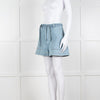 Berenice Blue Denim Wide Leg Shorts With Braided Belt