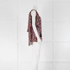 Kate Spade Black Pink Floral Mini Cape Detail Top