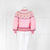 LoveShackFancy Pale Pink Pearl Button Fairisle Boyfriend Cardigan