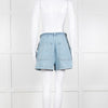 Berenice Blue Denim Wide Leg Shorts With Braided Belt