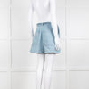 Berenice Blue Denim Wide Leg Shorts With Braided Belt