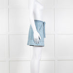 Berenice Blue Denim Wide Leg Shorts With Braided Belt