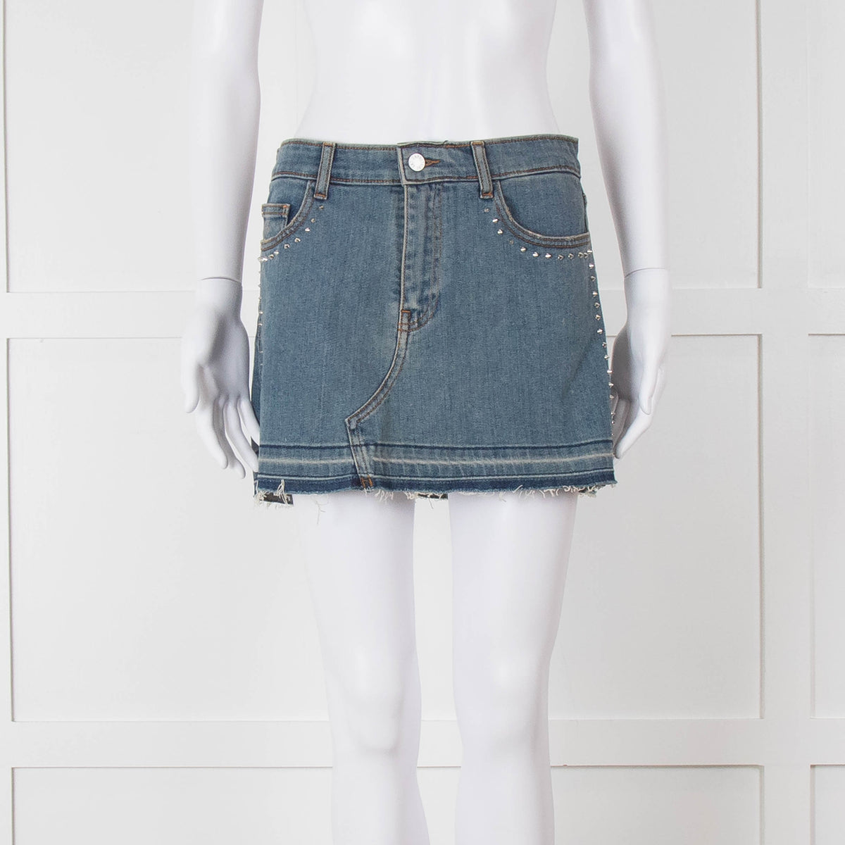 Zadig & Voltaire Blue Denim Studded Mini Skirt