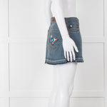 Zadig & Voltaire Blue Denim Studded Mini Skirt
