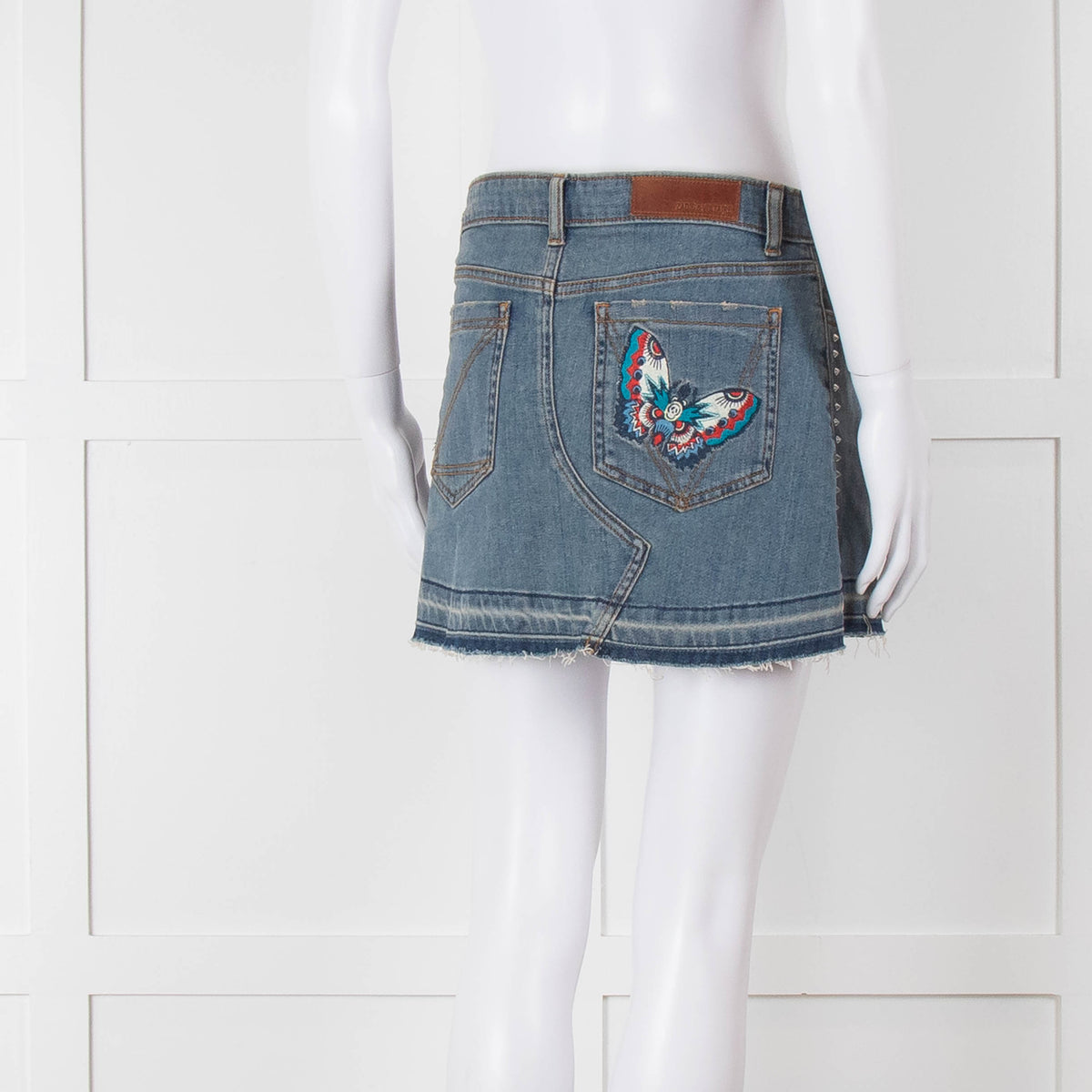 Zadig & Voltaire Blue Denim Studded Mini Skirt