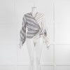 Jonathan Simkhai White Black Stripe Wrap Blouse