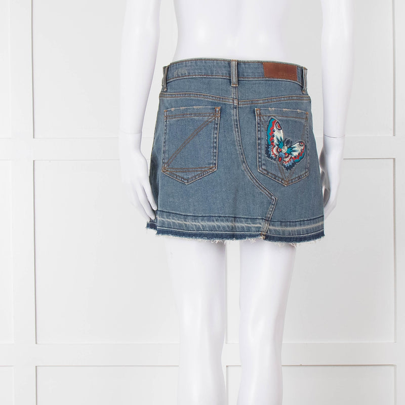 Zadig & Voltaire Blue Denim Studded Mini Skirt
