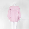 LoveShackFancy Pale Pink Rose Button Cable Cardigan