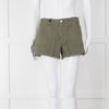 Paige Khaki Raw Edge Shorts