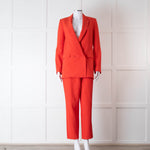Iris & Ink Red Straight Fit Trouser Suit