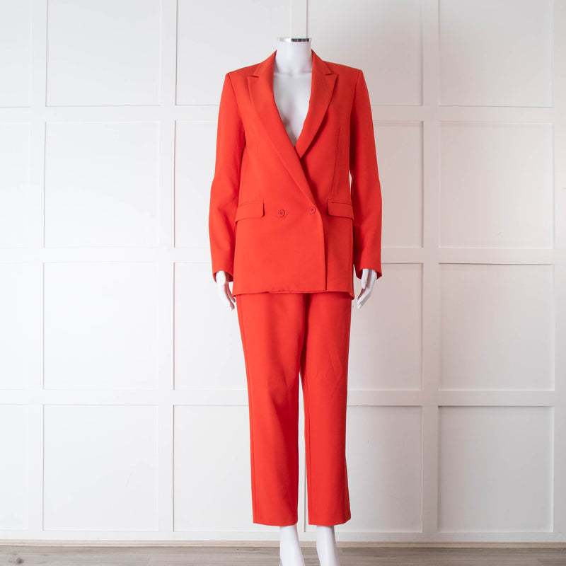 Iris & Ink Red Straight Fit Trouser Suit