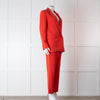 Iris & Ink Red Straight Fit Trouser Suit