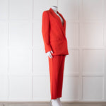 Iris & Ink Red Straight Fit Trouser Suit