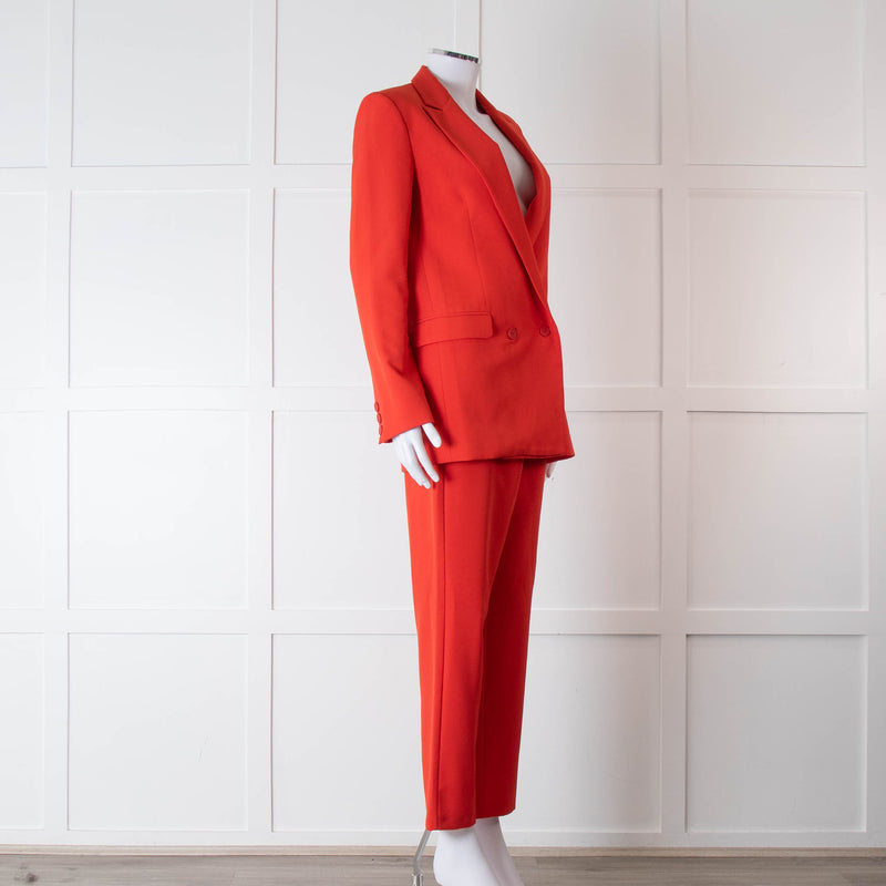 Iris & Ink Red Straight Fit Trouser Suit