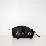 Simone Rocha Black Nylon Bag with Crystal & Pearl Buckles