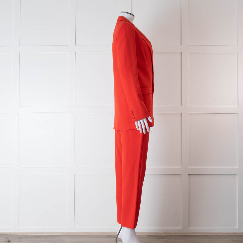 Iris & Ink Red Straight Fit Trouser Suit
