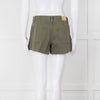 Paige Khaki Raw Edge Shorts