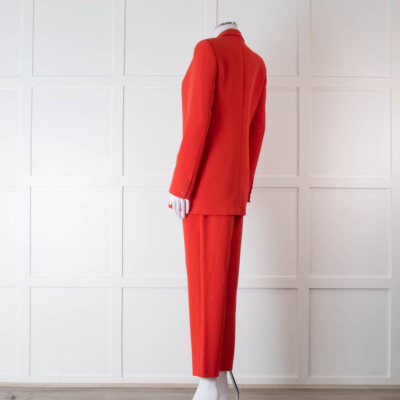 Iris & Ink Red Straight Fit Trouser Suit