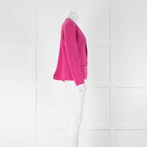 NRBY Pink Knit Cotton Cashmere Blend Jacket