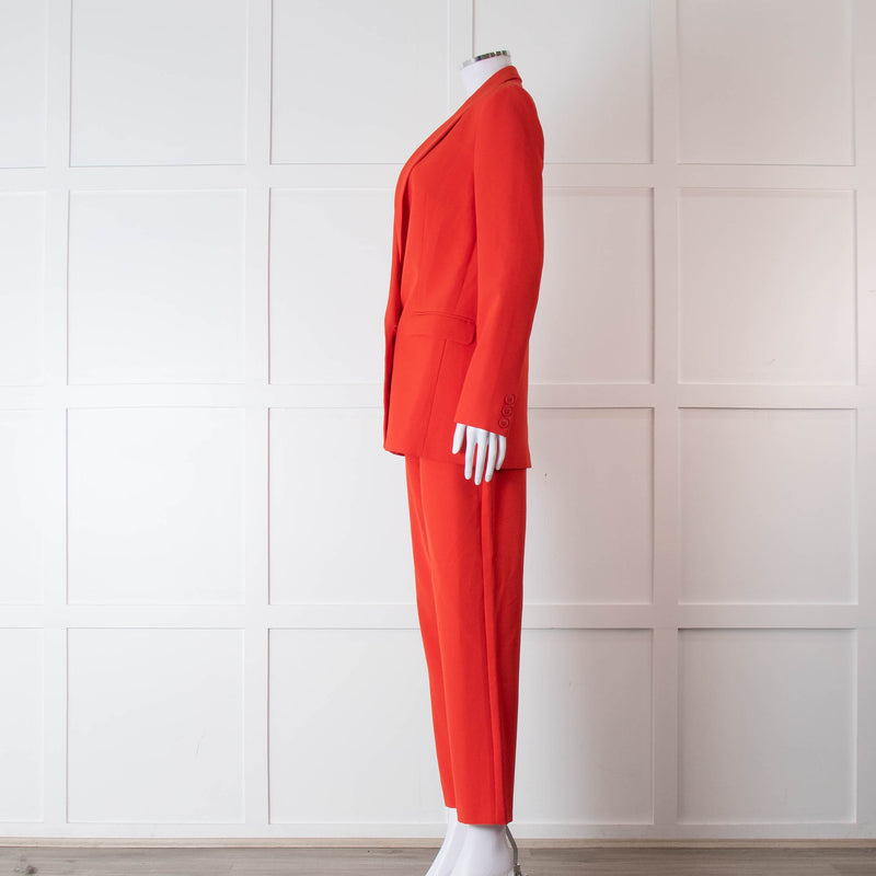 Iris & Ink Red Straight Fit Trouser Suit