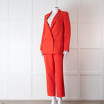 Iris & Ink Red Straight Fit Trouser Suit