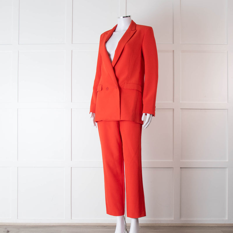 Iris & Ink Red Straight Fit Trouser Suit
