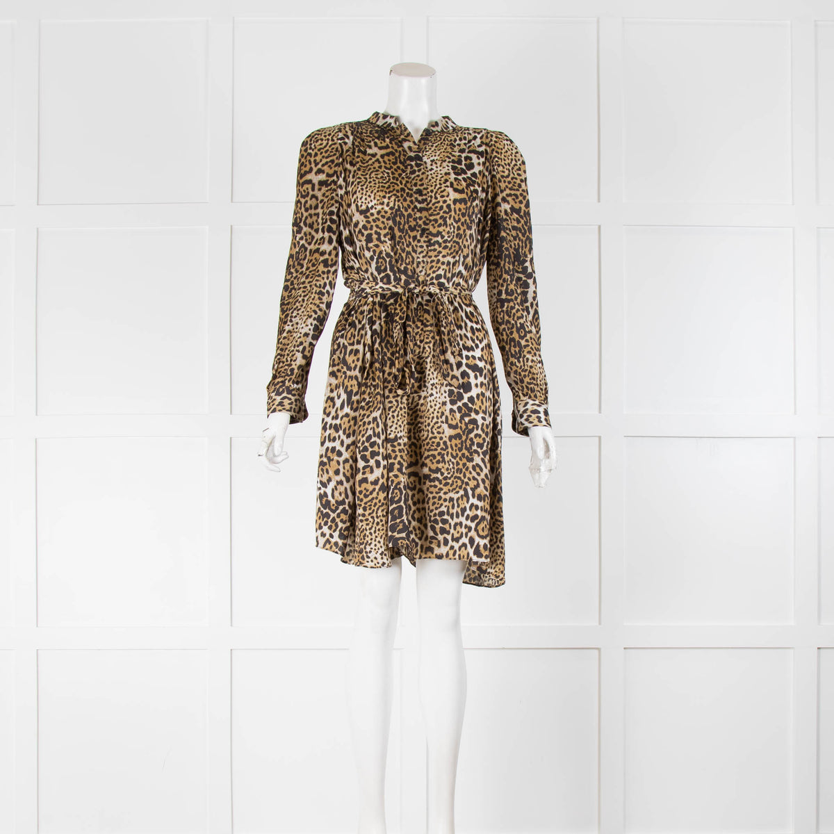Zadig & Voltaire Beige Brown Black Animal Print Silky Mini Dress
