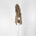 Zadig & Voltaire Beige Brown Black Animal Print Silky Mini Dress