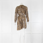Zadig & Voltaire Beige Brown Black Animal Print Silky Mini Dress