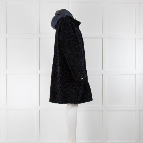 Schneiders Blue Teddy Coat With Nylon Hood