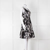 Erdem Black Textured Floral Sleeveless Dress with Belt