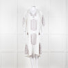 Rose And Rose White And Grey Kaftan Dress With Tassle Ties