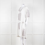 Rose And Rose White And Grey Kaftan Dress With Tassle Ties