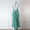 Alexandra Miro Green and White Geometric Cotton Dress