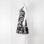 Erdem Black Textured Floral Sleeveless Dress with Belt