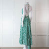 Alexandra Miro Green and White Geometric Cotton Dress