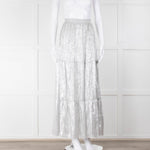 Ridley Silver Tiered Maxi Skirt