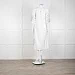 Rose And Rose White And Grey Kaftan Dress With Tassle Ties