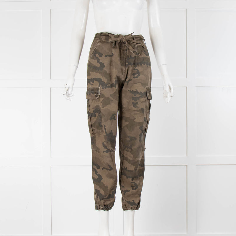 Me + Em Khaki Camouflage Belted Combat Trousers