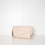 See By Chloe Cream Leather Leonie Embellished Zipper Puller Clutch Bag
