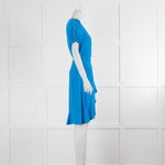 Diane Von Furstenburg Blue Frill Wrap Dress