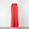 Me+Em Red Elasticated Waist Silky Wide Legged Trousers
