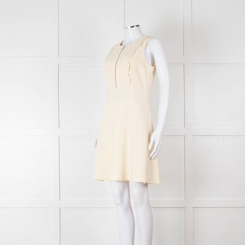 Claudie Pierlot Cream Scallop Edge Sleeveless Dress