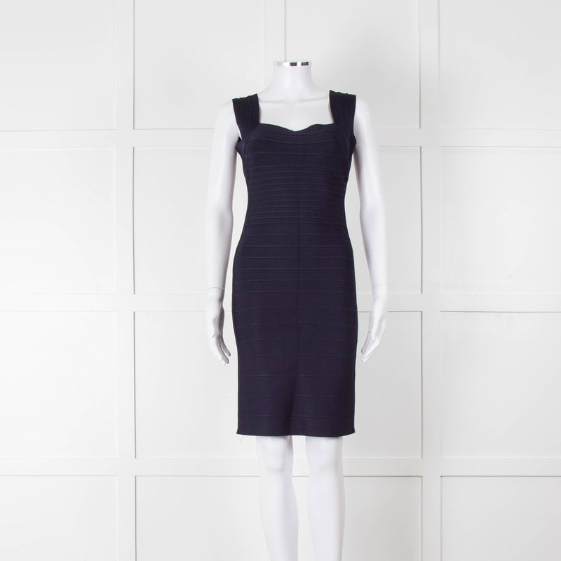 Herve Leger Navy Bandage Cocktail Dress