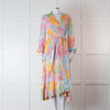 Stine Goya Pink, Yellow, Blue and Green Pastel Floral Wrap Dress