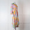Stine Goya Pink, Yellow, Blue and Green Pastel Floral Wrap Dress
